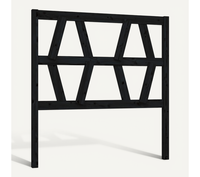 Tête De Lit Noir 81x4x100 Cm Bois Massif De Pin