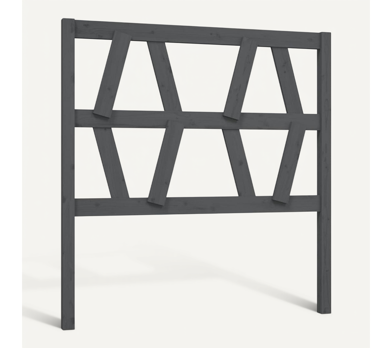 Tête De Lit Gris 96x4x100 Cm Bois Massif De Pin