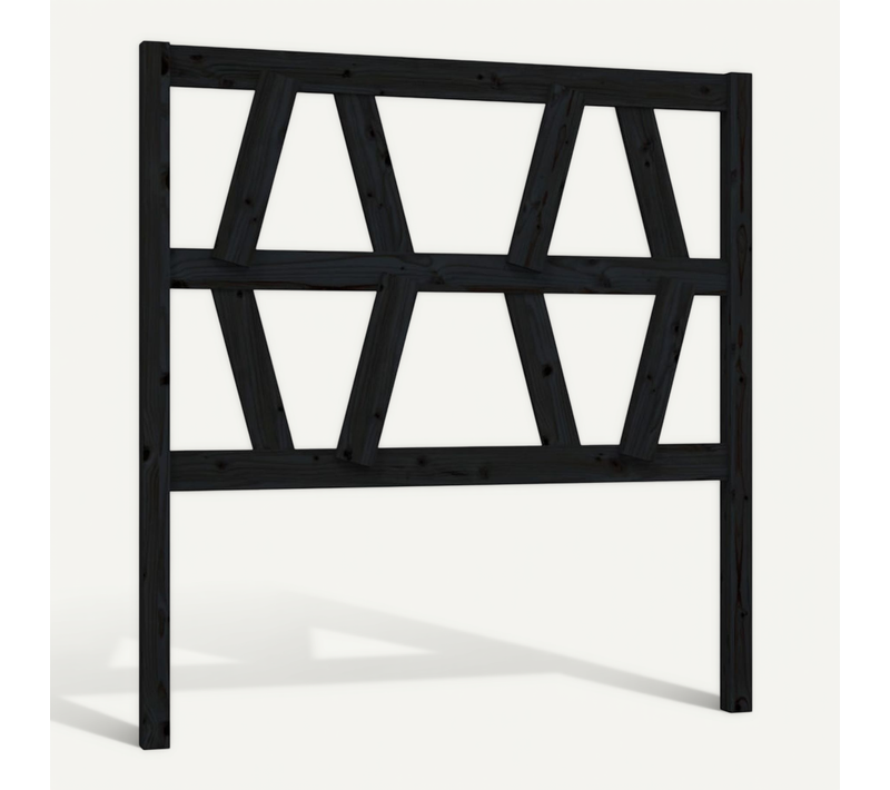 Tête De Lit Noir 96x4x100 Cm Bois Massif De Pin