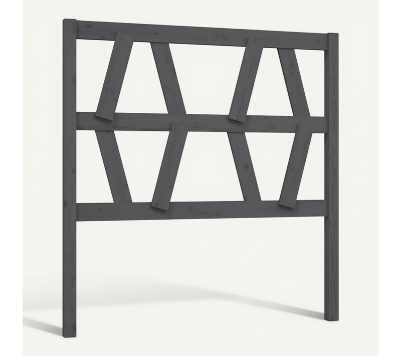 Tête De Lit Gris 106x4x100 Cm Bois Massif De Pin