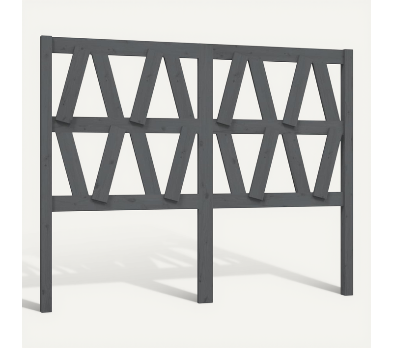 Tête De Lit Gris 146x4x100 Cm Bois Massif De Pin