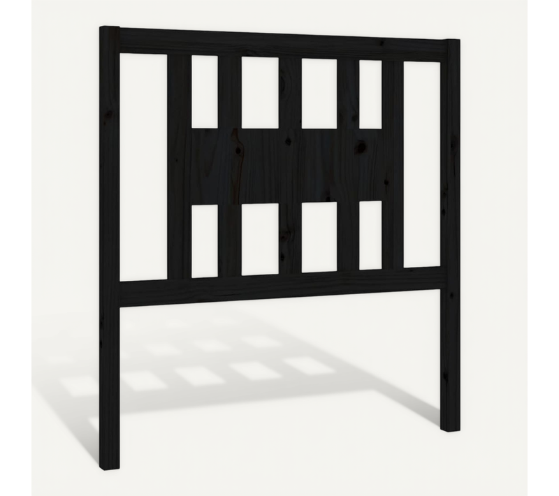 Tête De Lit Noir 81x4x100 Cm Bois Massif De Pin