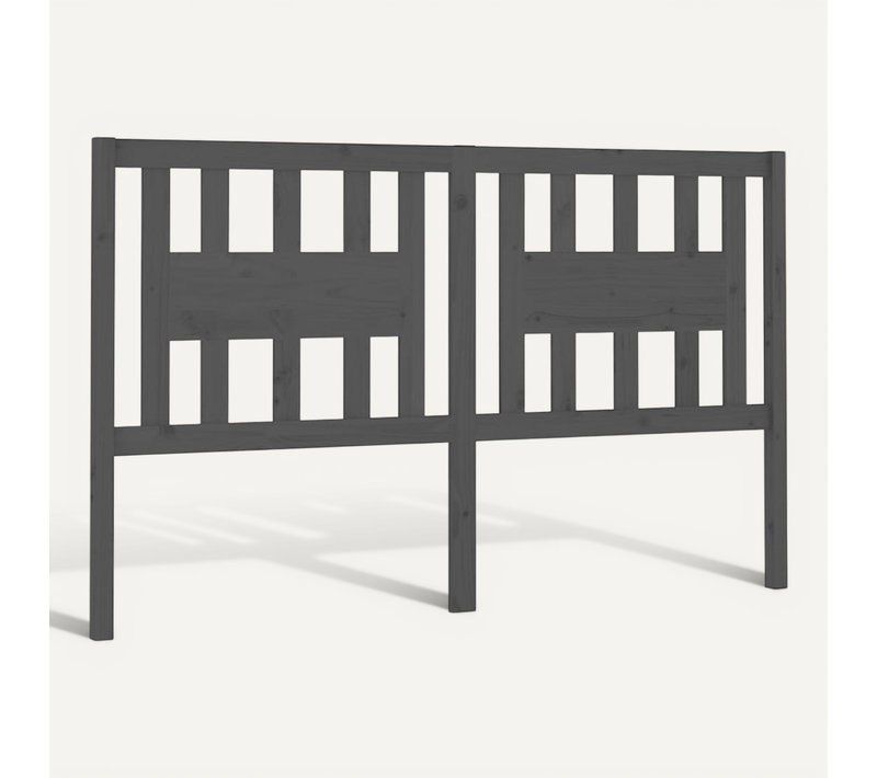 Tête De Lit Gris 126x4x100 Cm Bois Massif De Pin