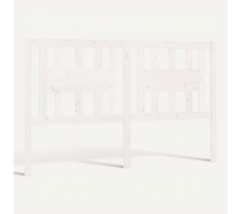 Tête De Lit Blanc 146x4x100 Cm Bois Massif De Pin