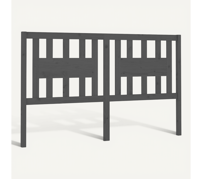 Tête De Lit Gris 186x4x100 Cm Bois Massif De Pin
