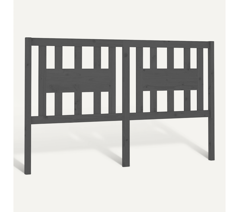 Tête De Lit Gris 206x4x100 Cm Bois Massif De Pin