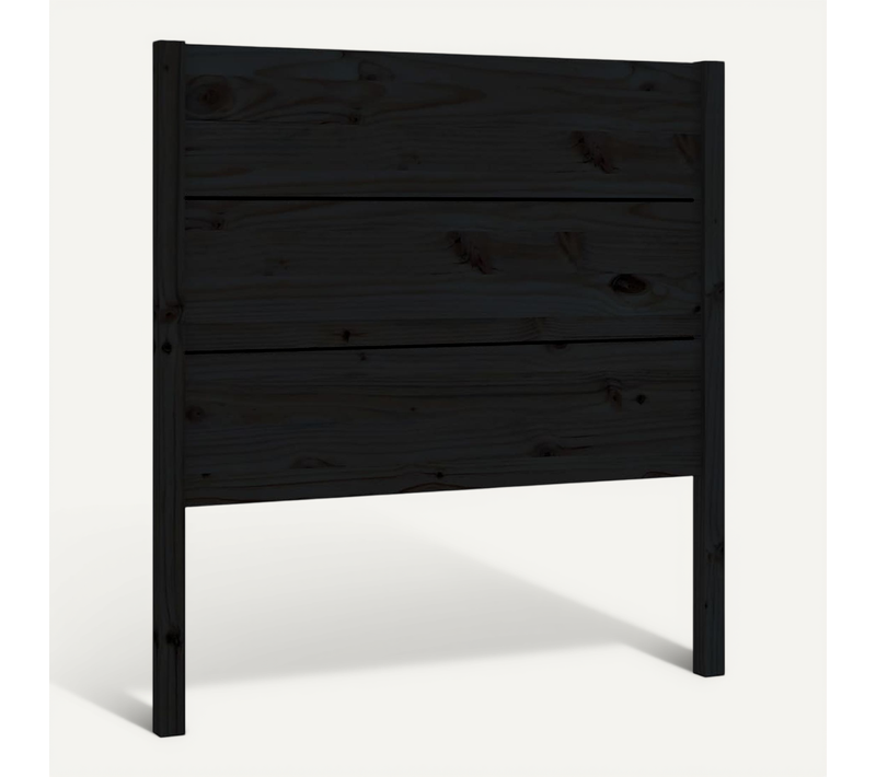 Tête De Lit Noir 96x4x100 Cm Bois Massif De Pin