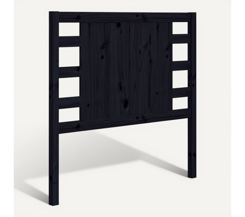 Tête De Lit Noir 96x4x100 Cm Bois Massif De Pin