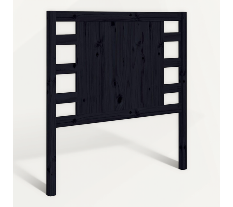 Tête De Lit Noir 106x4x100 Cm Bois Massif De Pin