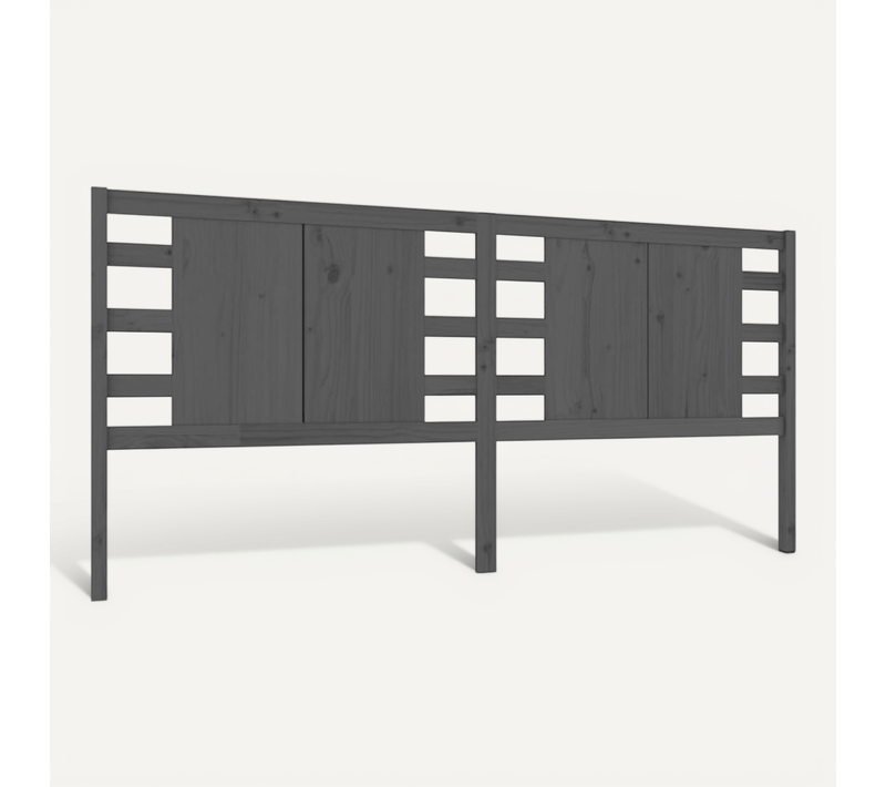 Tête De Lit Gris 126x4x100 Cm Bois Massif De Pin