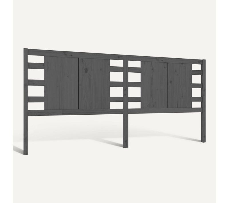 Tête De Lit Gris 206x4x100 Cm Bois Massif De Pin