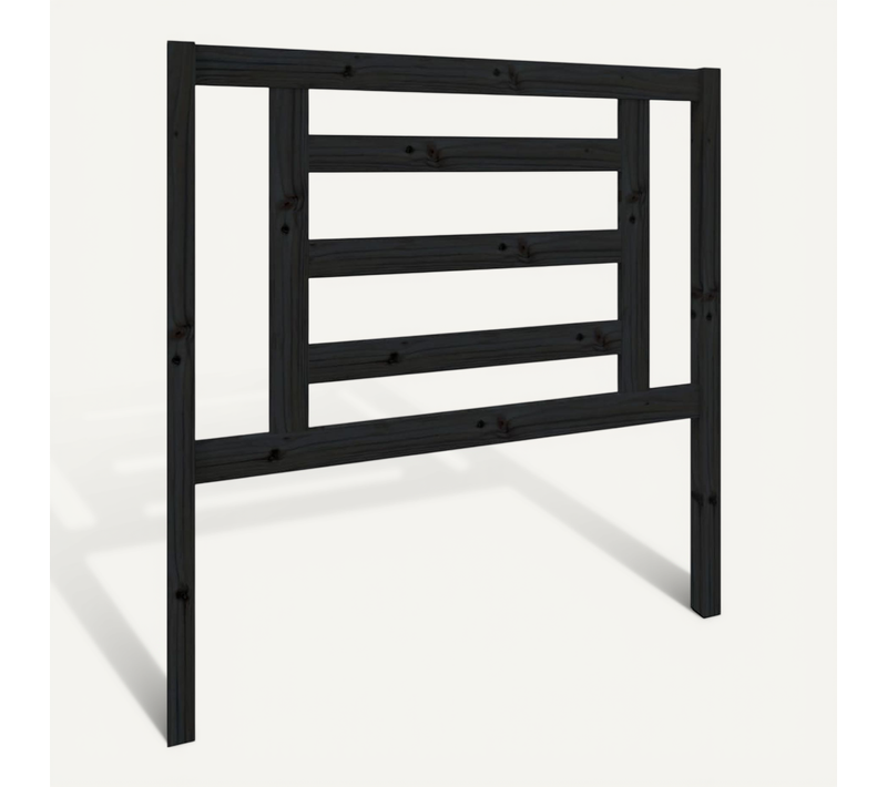 Tête De Lit Noir 96x4x100 Cm Bois Massif De Pin