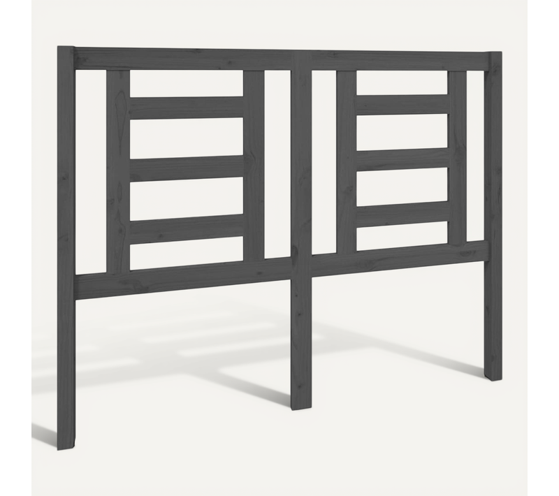 Tête De Lit Gris 126x4x100 Cm Bois Massif De Pin