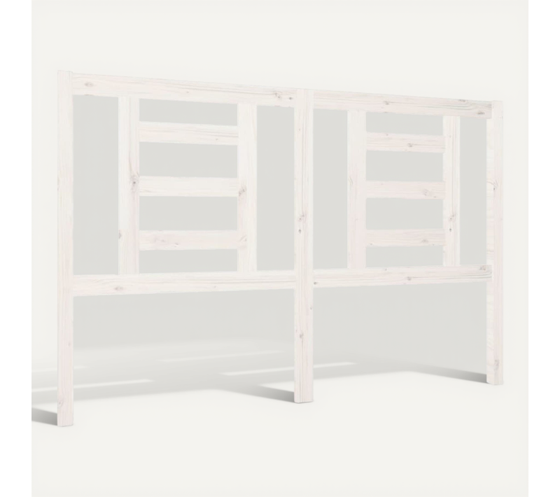 Tête De Lit Blanc 146x4x100 Cm Bois Massif De Pin
