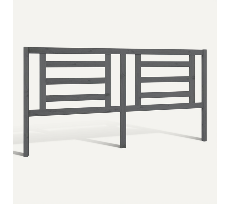 Tête De Lit Gris 186x4x100 Cm Bois De Pin Massif