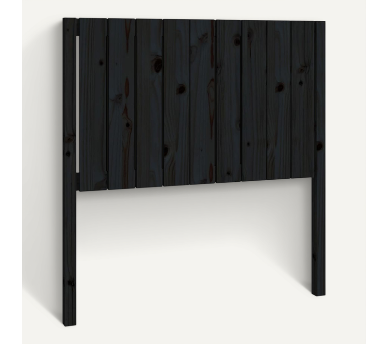 Tête De Lit Noir 95,5x4x100 Cm Bois Massif De Pin