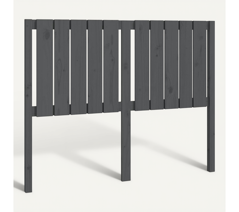 Tête De Lit Gris 125,5x4x100 Cm Bois Massif De Pin