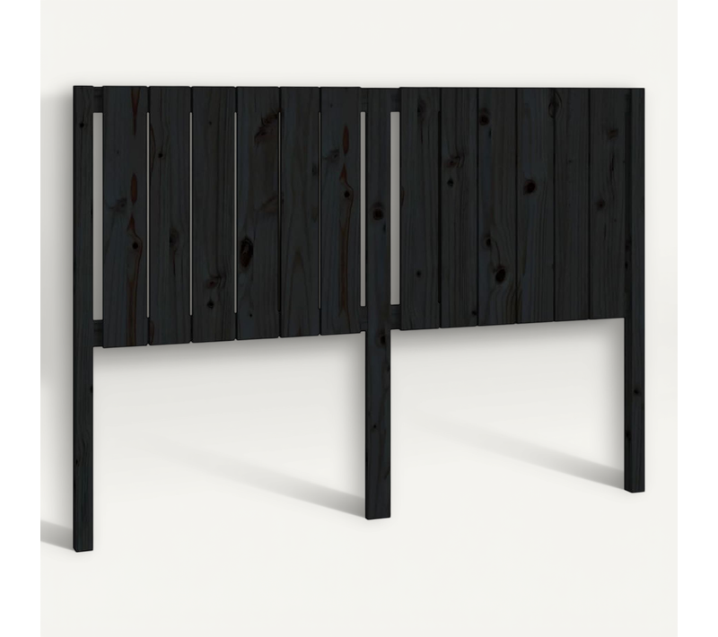 Tête De Lit Noir 145,5x4x100 Cm Bois Massif De Pin