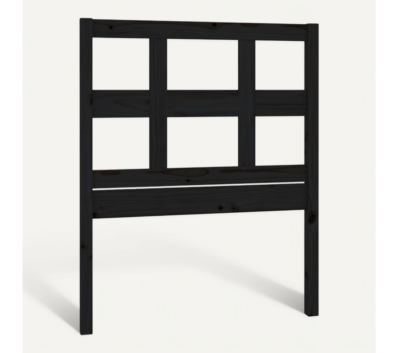 Tête De Lit Noir 95,5x4x100 Cm Bois Massif De Pin