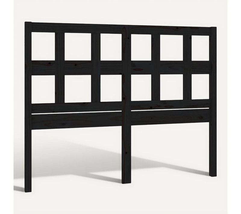 Tête De Lit Noir 145,5x4x100 Cm Bois Massif De Pin