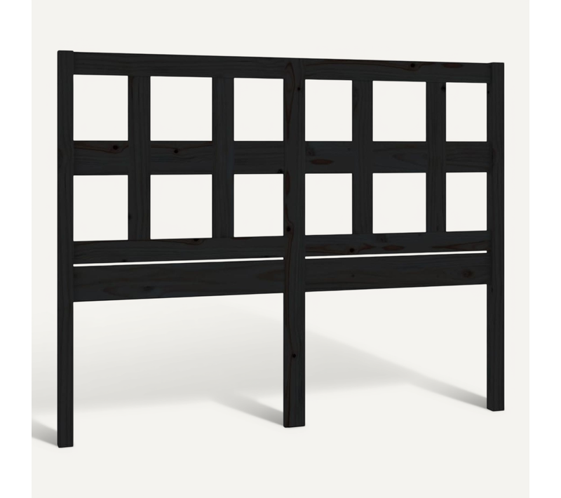 Tête De Lit Noir 165,5x4x100 Cm Bois Massif De Pin