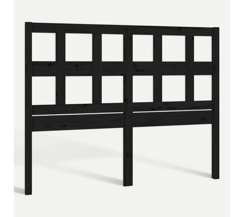 Tête De Lit Noir 205,5x4x100 Cm Bois Massif De Pin