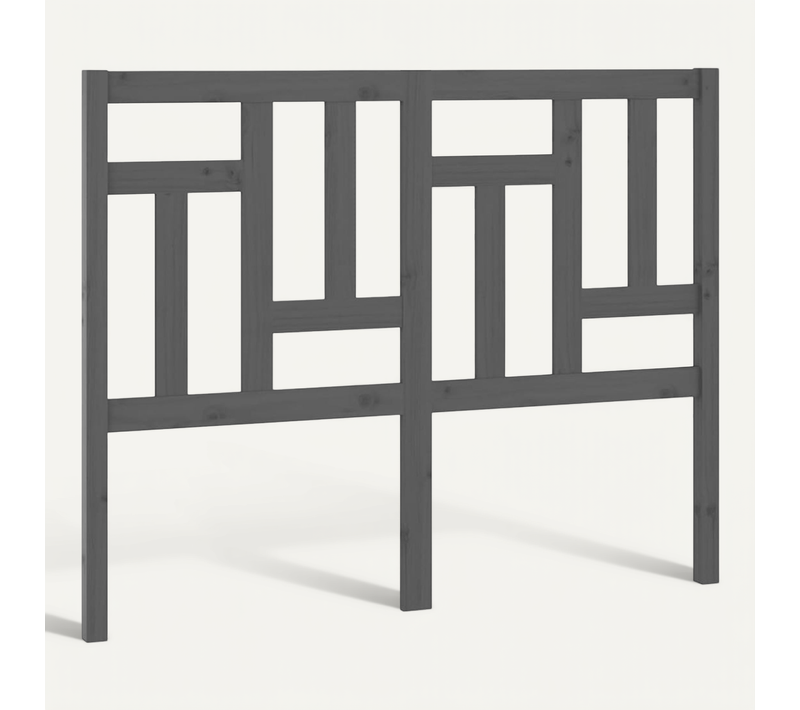 Tête De Lit Gris 125,5x4x100 Cm Bois Massif De Pin