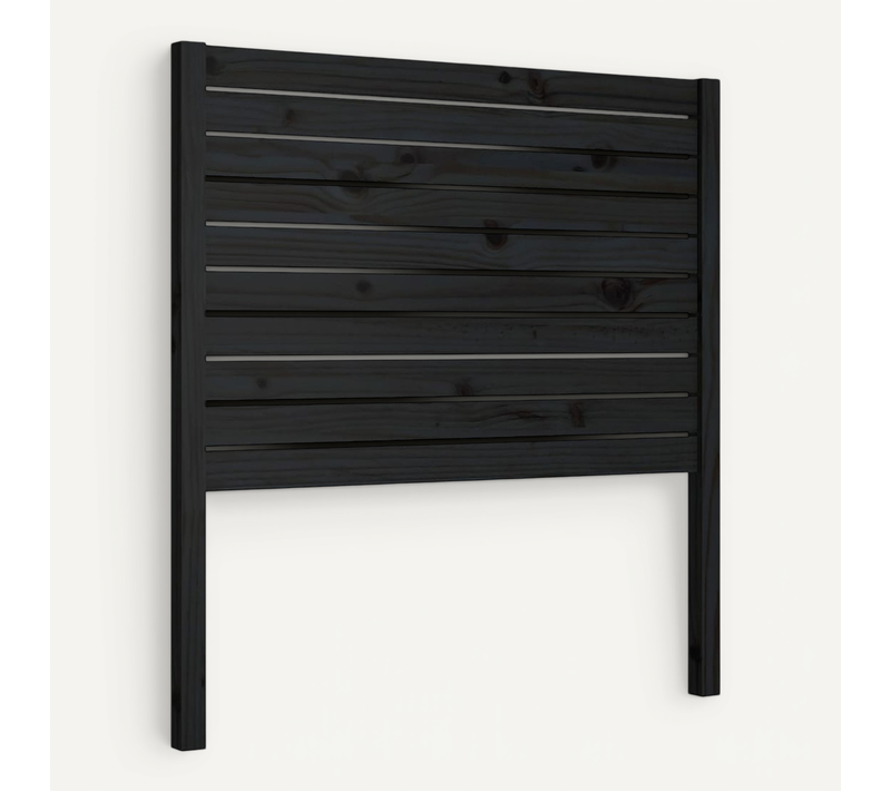 Tête De Lit Noir 96x4x100 Cm Bois Massif De Pin