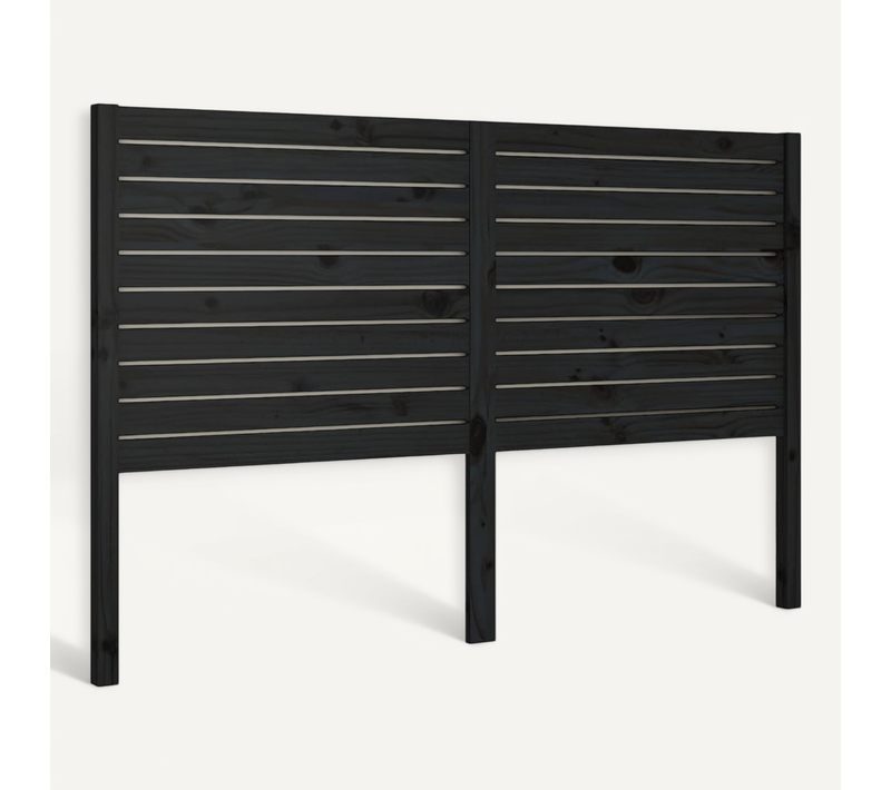 Tête De Lit Noir 126x4x100 Cm Bois Massif De Pin