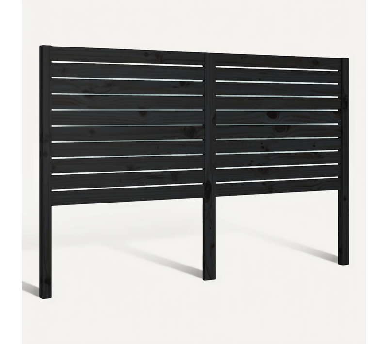 Tête De Lit Noir 156x4x100 Cm Bois Massif De Pin