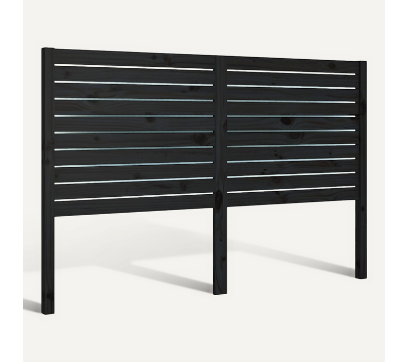 Tête De Lit Noir 166x4x100 Cm Bois Massif De Pin
