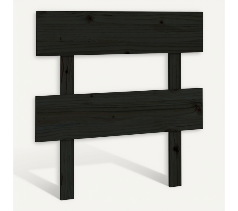 Tête De Lit Noir 93,5x3x81 Cm Bois Massif De Pin