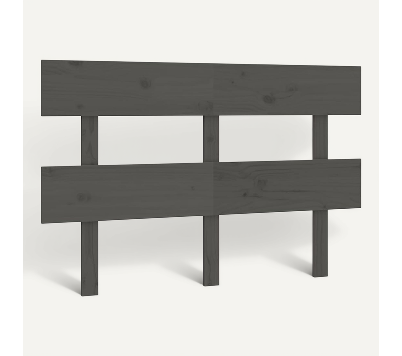 Tête De Lit Gris 124x3x81 Cm Bois Massif De Pin