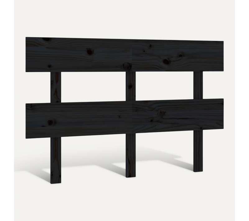 Tête De Lit Noir 124x3x81 Cm Bois Massif De Pin