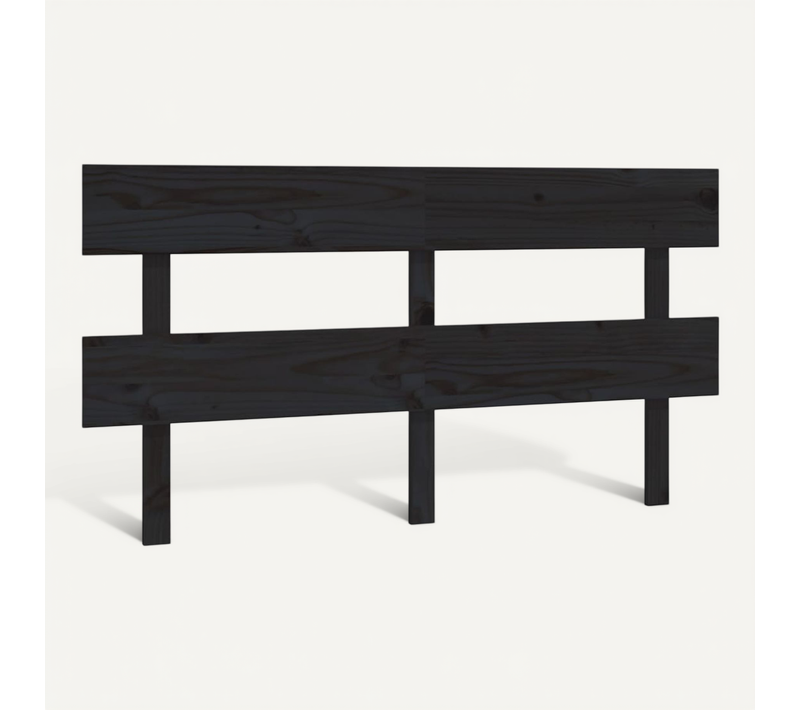 Tête De Lit Noir 164x3x81 Cm Bois Massif De Pin