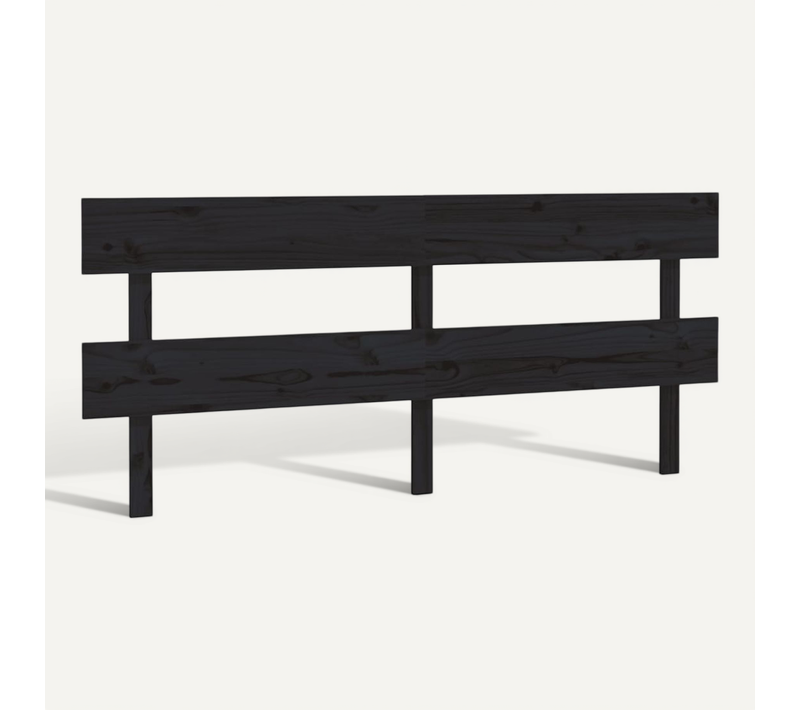 Tête De Lit Noir 184x3x81 Cm Bois Massif De Pin