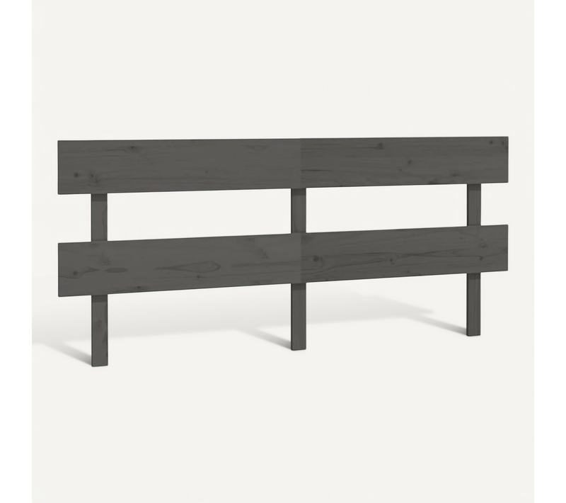 Tête De Lit Gris 204x3x81 Cm Bois Massif De Pin