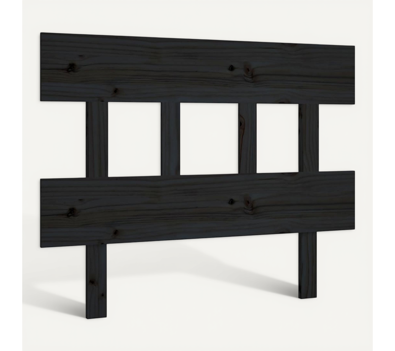 Tête De Lit Noir 93,5x3x81 Cm Bois Massif De Pin