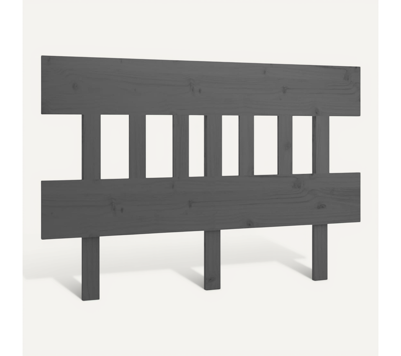 Tête De Lit Gris 123,5x3x81 Cm Bois Massif De Pin