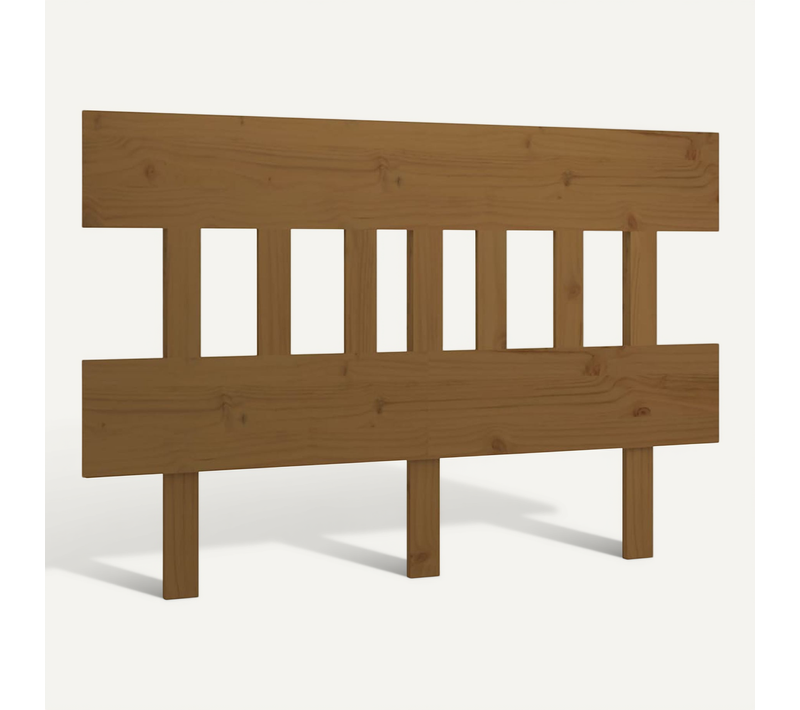 Tête De Lit Marron Miel 123,5x3x81 Cm Bois Massif De Pin