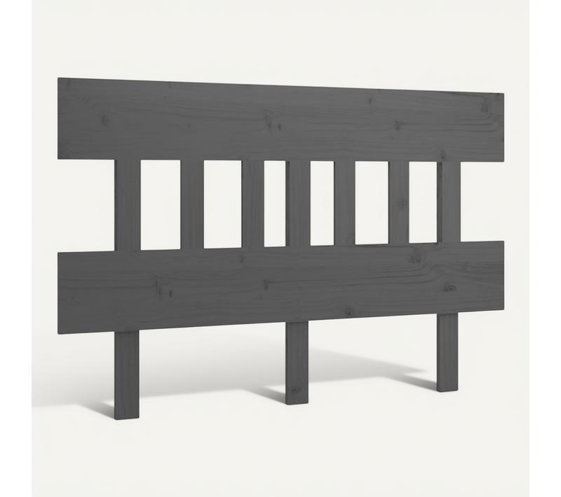 Tête De Lit Gris 153,5x3x81 Cm Bois Massif De Pin