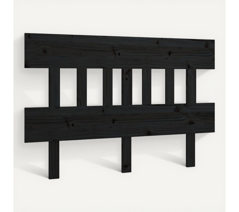 Tête De Lit Noir 183,5x3x81 Cm Bois Massif De Pin