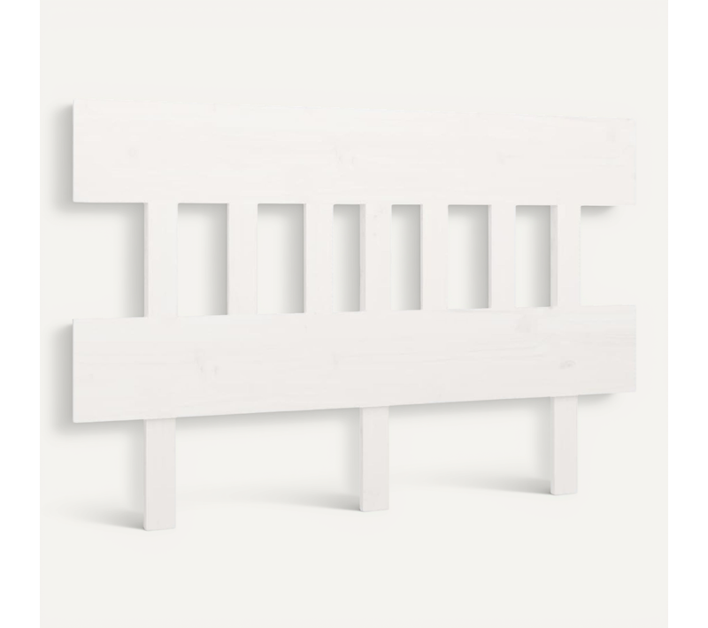 Tête De Lit Blanc 203,5x3x81 Cm Bois Massif De Pin