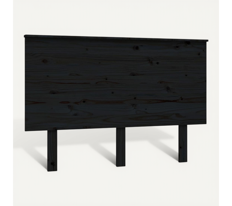Tête De Lit Noir 124x6x82,5 Cm Bois Massif De Pin