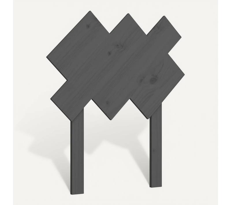 Tête De Lit Gris 72,5x3x81 Cm Bois Massif De Pin