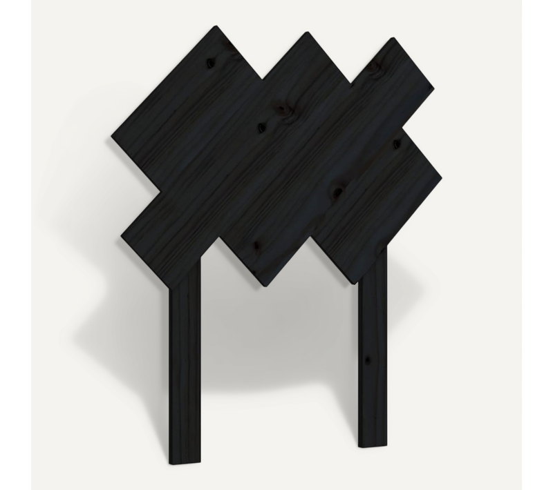 Tête De Lit Noir 72,5x3x81 Cm Bois Massif De Pin