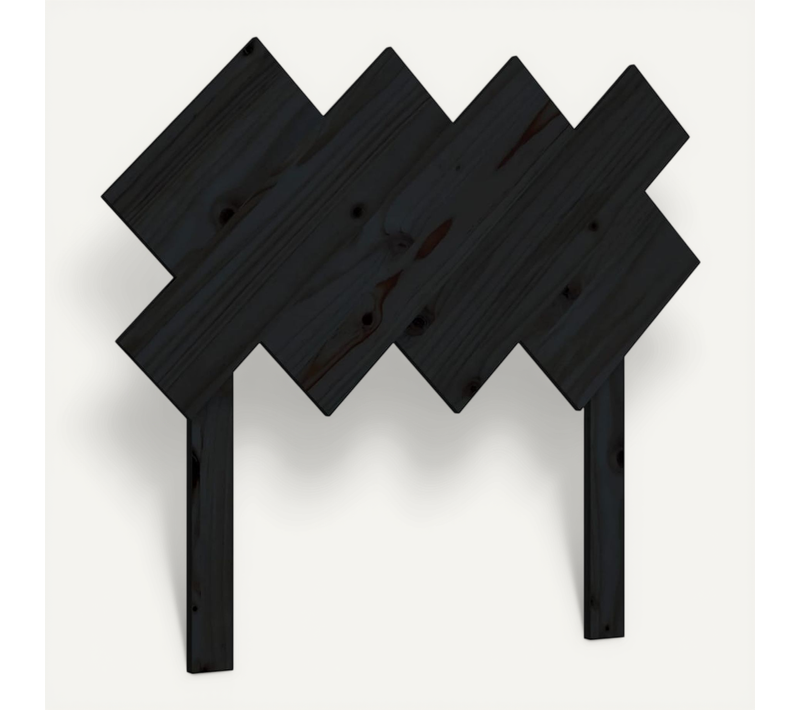 Tête De Lit Noir 92x3x81 Cm Bois Massif De Pin