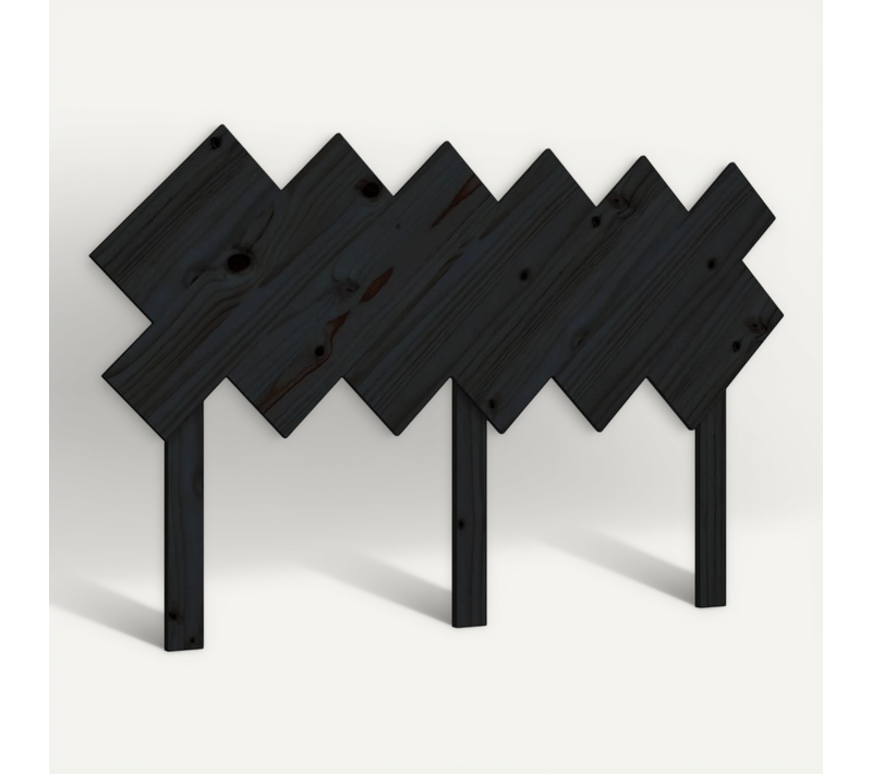 Tête De Lit Noir 132x3x81 Cm Bois Massif De Pin