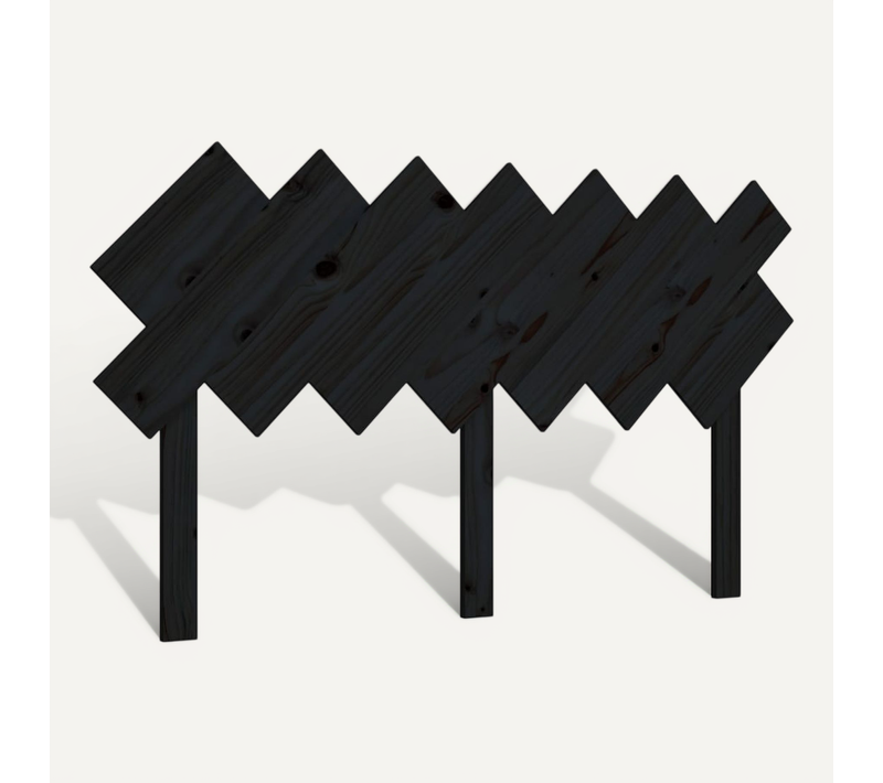 Tête De Lit Noir 141x3x80,5 Cm Bois Massif De Pin