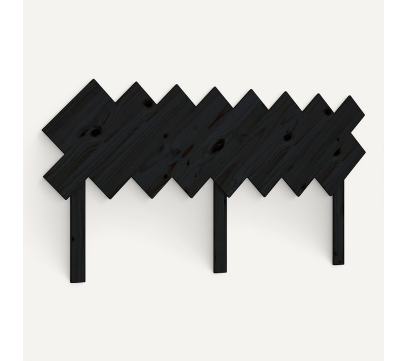 Tête De Lit Noir 159,5x3x80,5 Cm Bois Massif De Pin
